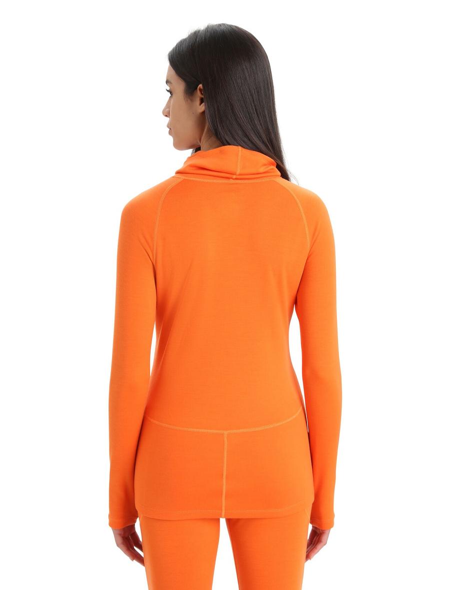 Base Layers Icebreaker MerinoFine™ Long Sleeve Roll Neck Femme Orange | FR 1894LISH